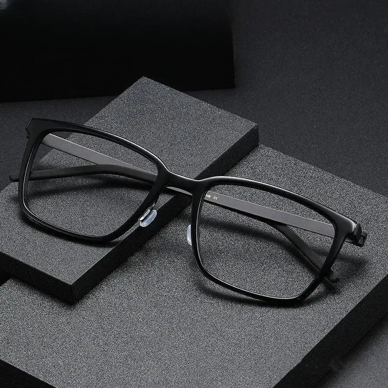 Women's Square Full Rim Titanium Prescription Glasses 18217 — view 1 | Rx Spectacle