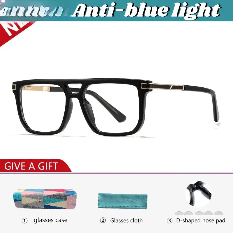 Men's Square Full Rim TR90 Double Bridge Reading Glasses 760025 — view 3 | Rx Spectacle