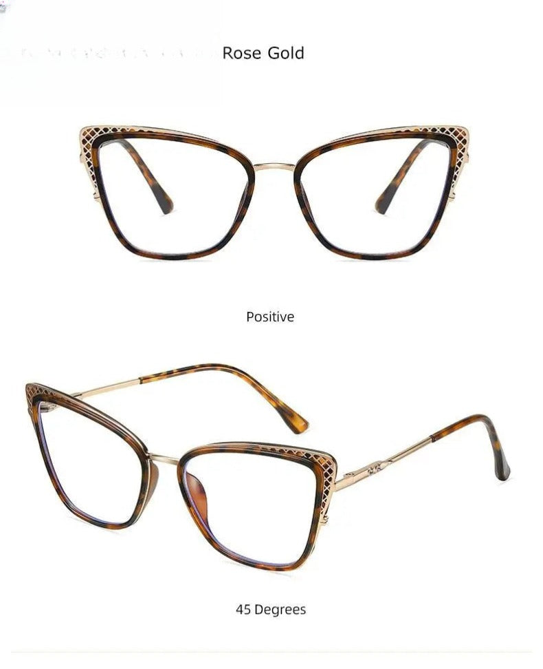 Women's Cat Eye Full Rim Titanium Prescription Glasses 1525 — view 16 | Rx Spectacle