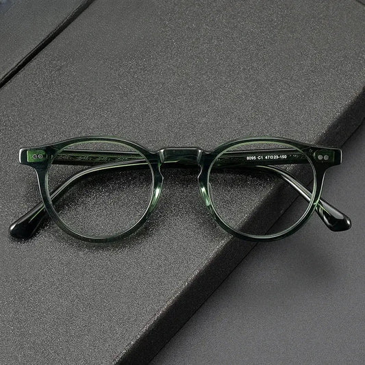 Women's Round Full Rim Acetate Prescription Glasses 398095 — view 1 | Rx Spectacle