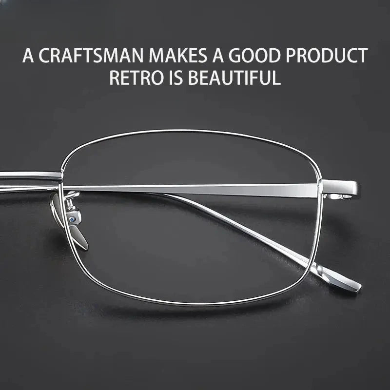 Unisex Square Full Rim Titanium Reading Glasses 8027 — view 4 | Rx Spectacle