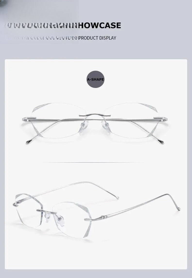 Unisex Rimless Titanium Prescription Glasses 3306 — view 14 | Rx Spectacle