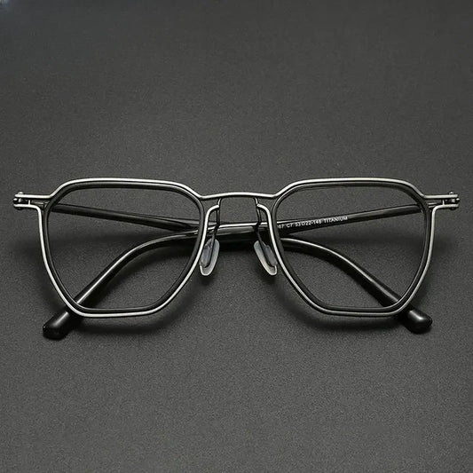Men's Square Full Rim Titanium Oversized Prescription Glasses 728675 — view 1 | Rx Spectacle