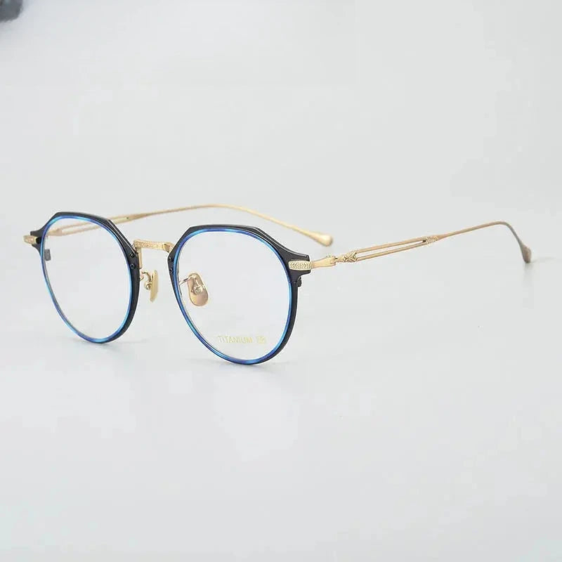 Unisex Oval Full Rim Titanium Prescription Glasses 611061 — view 3 | Rx Spectacle