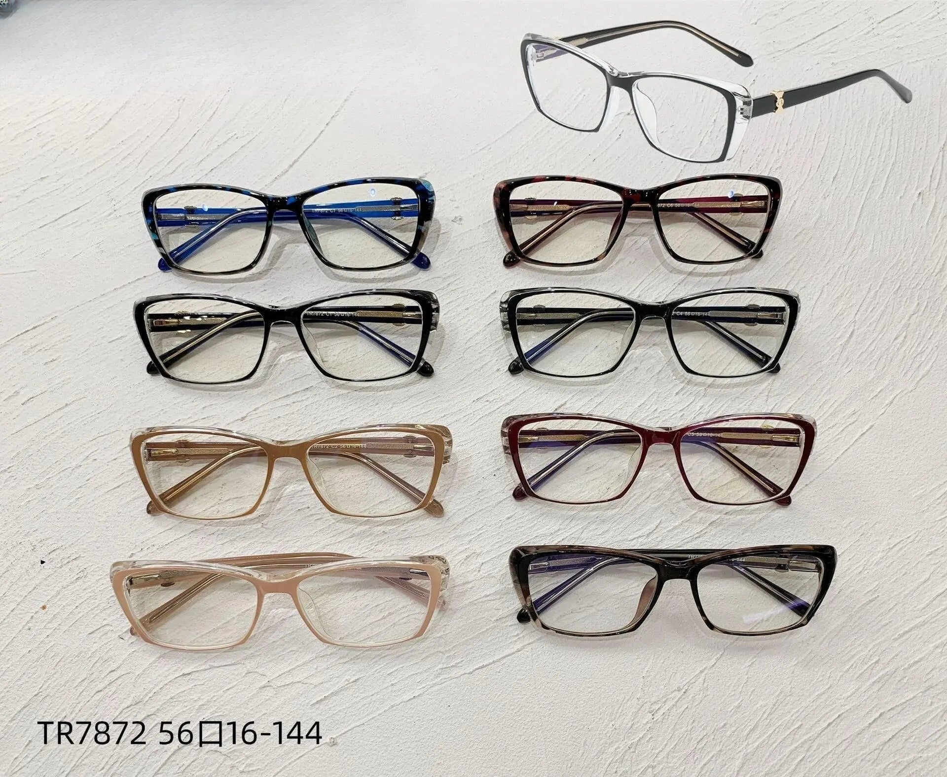 Women's Square Full Rim Titanium Prescription Glasses 7872 — view 13 | Rx Spectacle