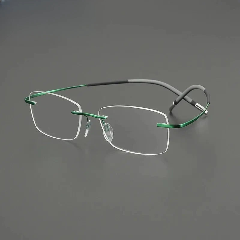 Unisex Square Rimless Titanium Prescription Glasses G85899 — view 6 | Rx Spectacle