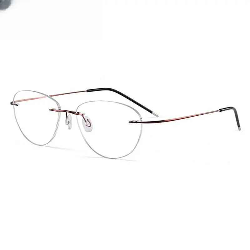 Unisex Triangle Rimless Titanium Prescription Glasses 003 — view 3 | Rx Spectacle
