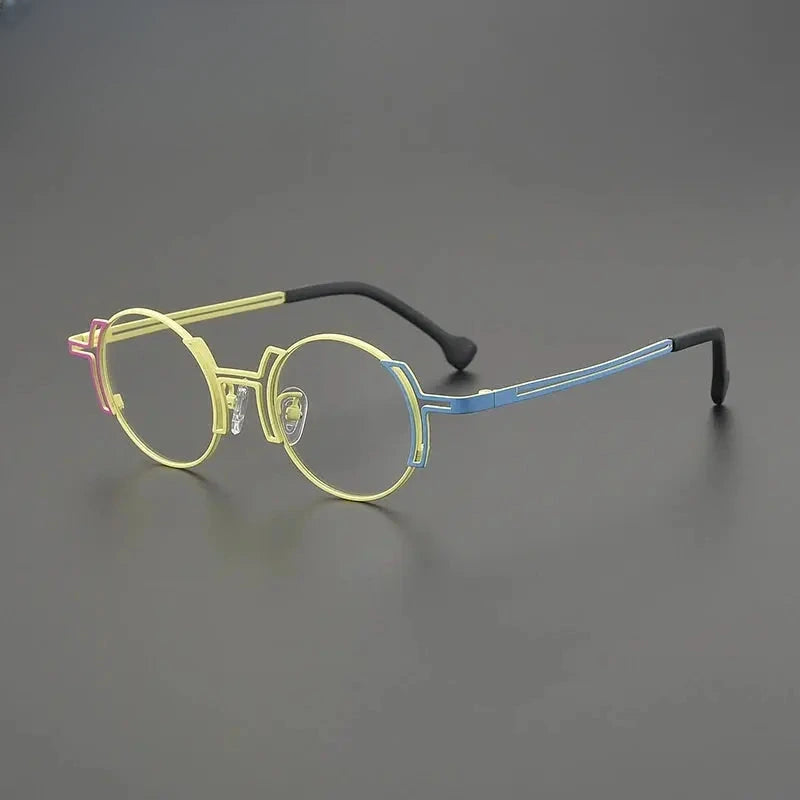 Women's Round Full Rim Titanium Prescription Glasses G85858 — view 6 | Rx Spectacle
