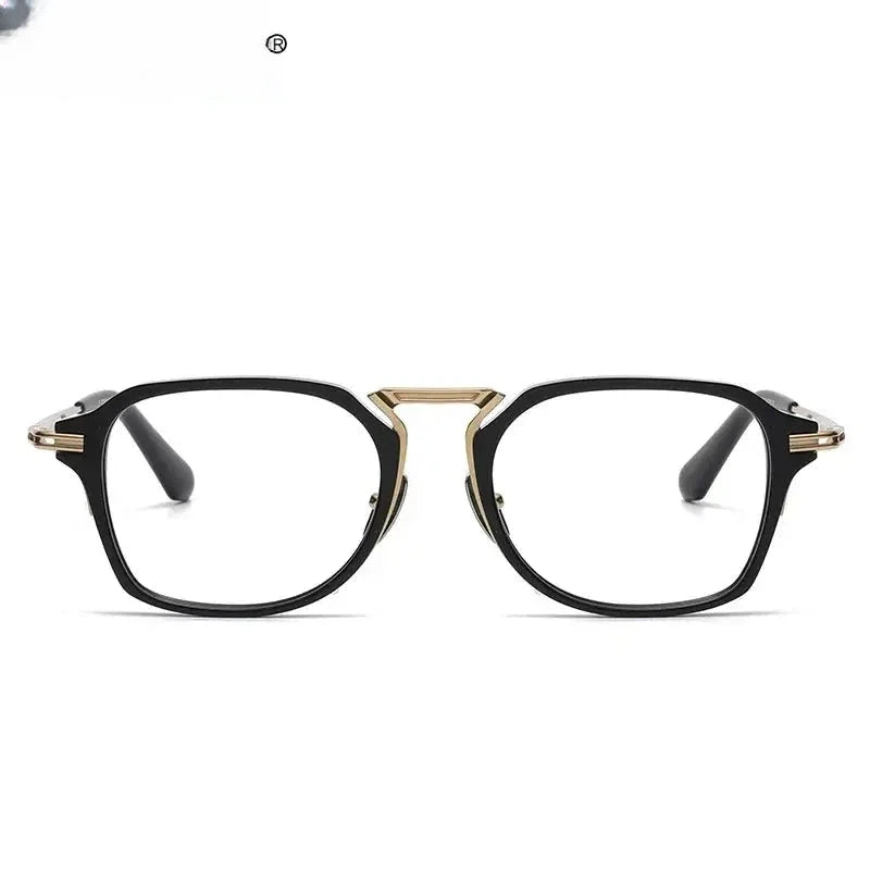 Men's Square Full Rim Titanium Flat Top Oversized Reading Glasses 44413 — view 4 | Rx Spectacle