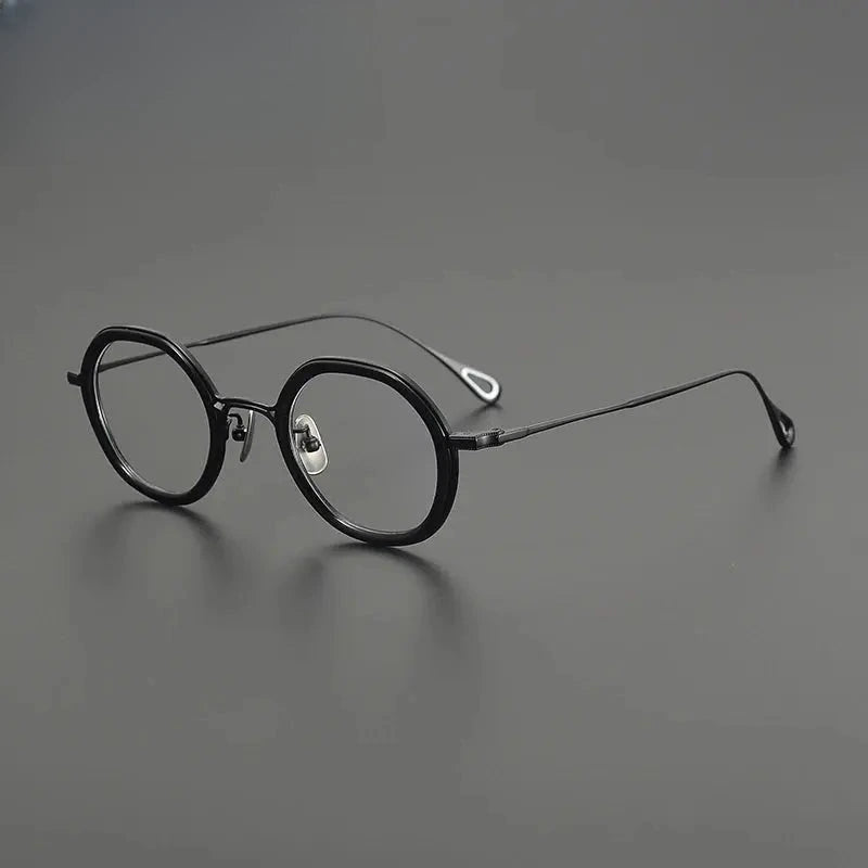 Women's Round Full Rim Titanium Flat Top Prescription Glasses G1584 — view 1 | Rx Spectacle