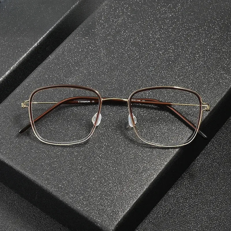 Women's Square Full Rim Titanium Prescription Glasses 381045 — view 1 | Rx Spectacle