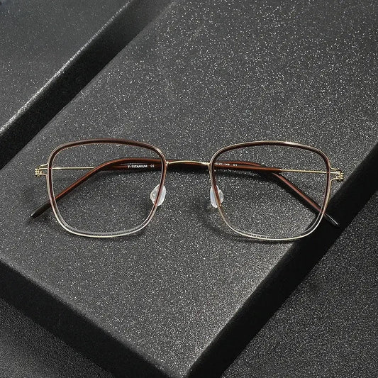 Women's Square Full Rim Titanium Prescription Glasses 381045 — view 1 | Rx Spectacle