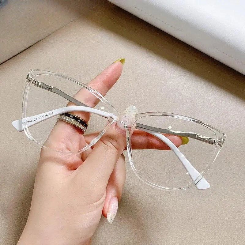 Women's Cat Eye Full Rim Titanium Prescription Glasses 7843 — view 3 | Rx Spectacle