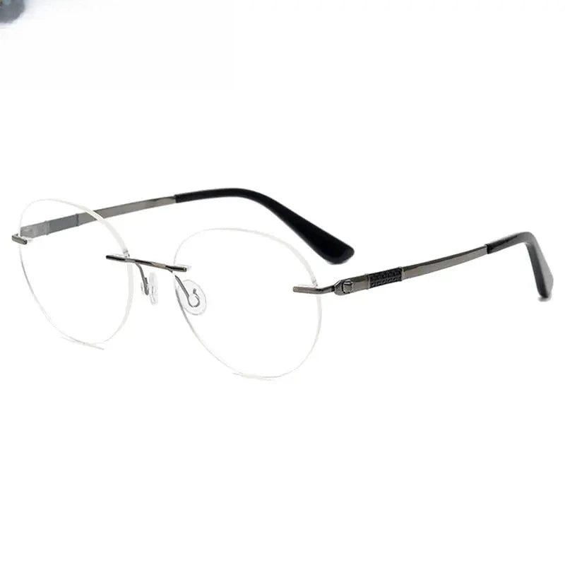 Women's Oval Rimless Titanium Prescription Glasses 501276 — view 4 | Rx Spectacle