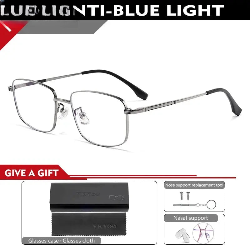 Men's Square Full Rim Alloy Reading Glasses 30825 — view 4 | Rx Spectacle