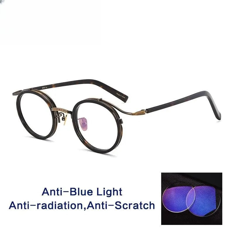 Unisex Round Full Rim Acetate Prescription Glasses Gxj37 — view 3 | Rx Spectacle