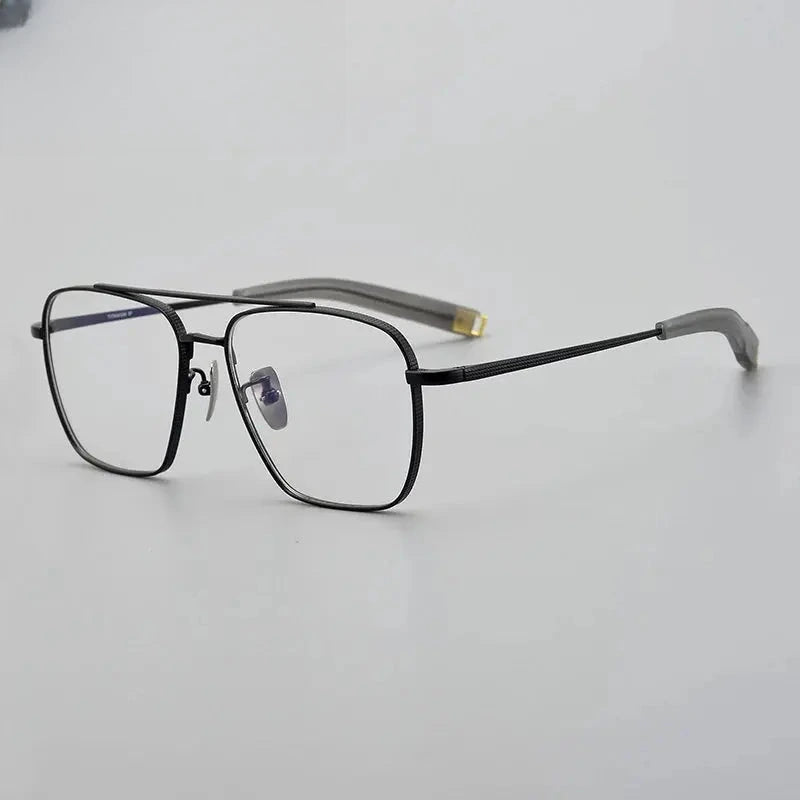 Men's Square Full Rim Titanium Prescription Glasses 815004 — view 4 | Rx Spectacle