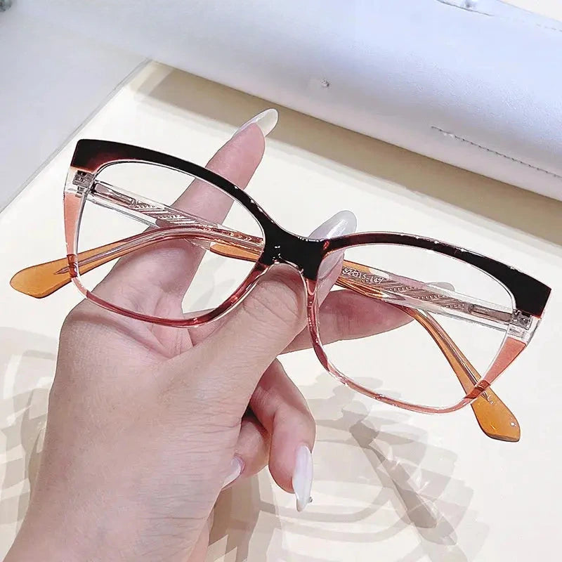 Women's Cat Eye Full Rim Titanium Prescription Glasses 76037 — view 8 | Rx Spectacle
