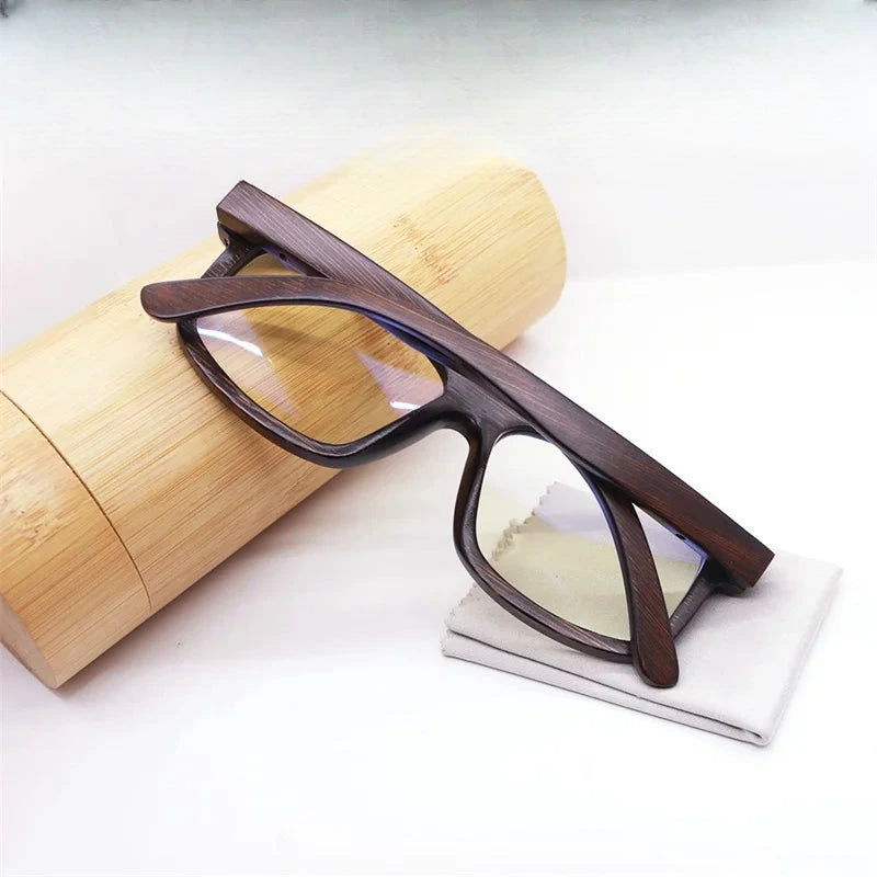 Men's Square Full Rim Wood Prescription Glasses 561910 — view 1 | Rx Spectacle