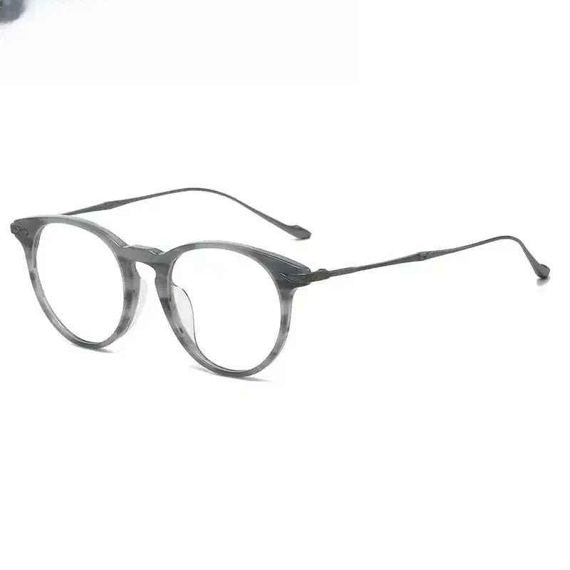 Unisex Round Full Rim Titanium Prescription Glasses 615589 — view 5 | Rx Spectacle
