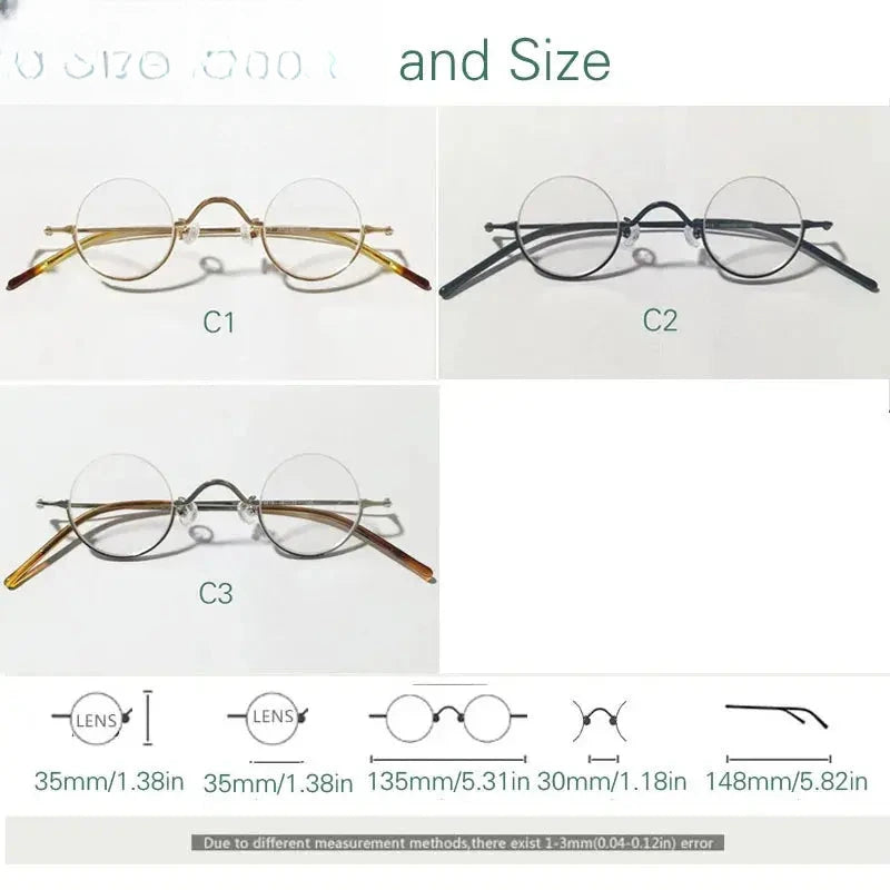 Women's Round Semi-Rimless Alloy Prescription Glasses 14129 — view 2 | Rx Spectacle