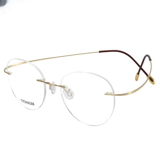 Women's Oval Rimless Titanium Prescription Glasses 816017 — view 1 | Rx Spectacle
