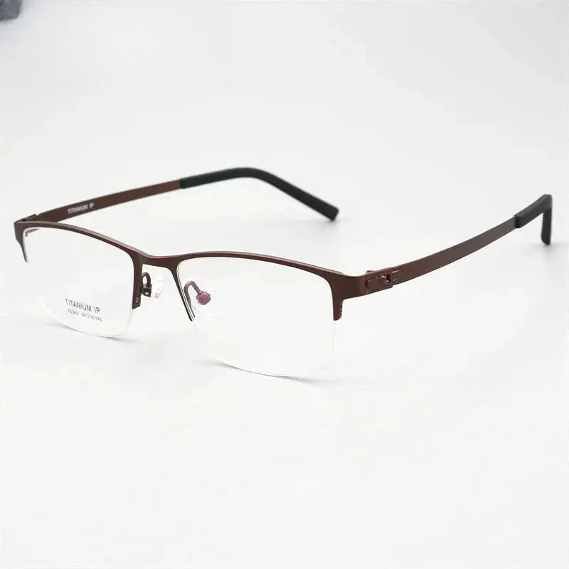 Men's Square Semi-Rimless Titanium Screwless Prescription Glasses 772345 — view 7 | Rx Spectacle