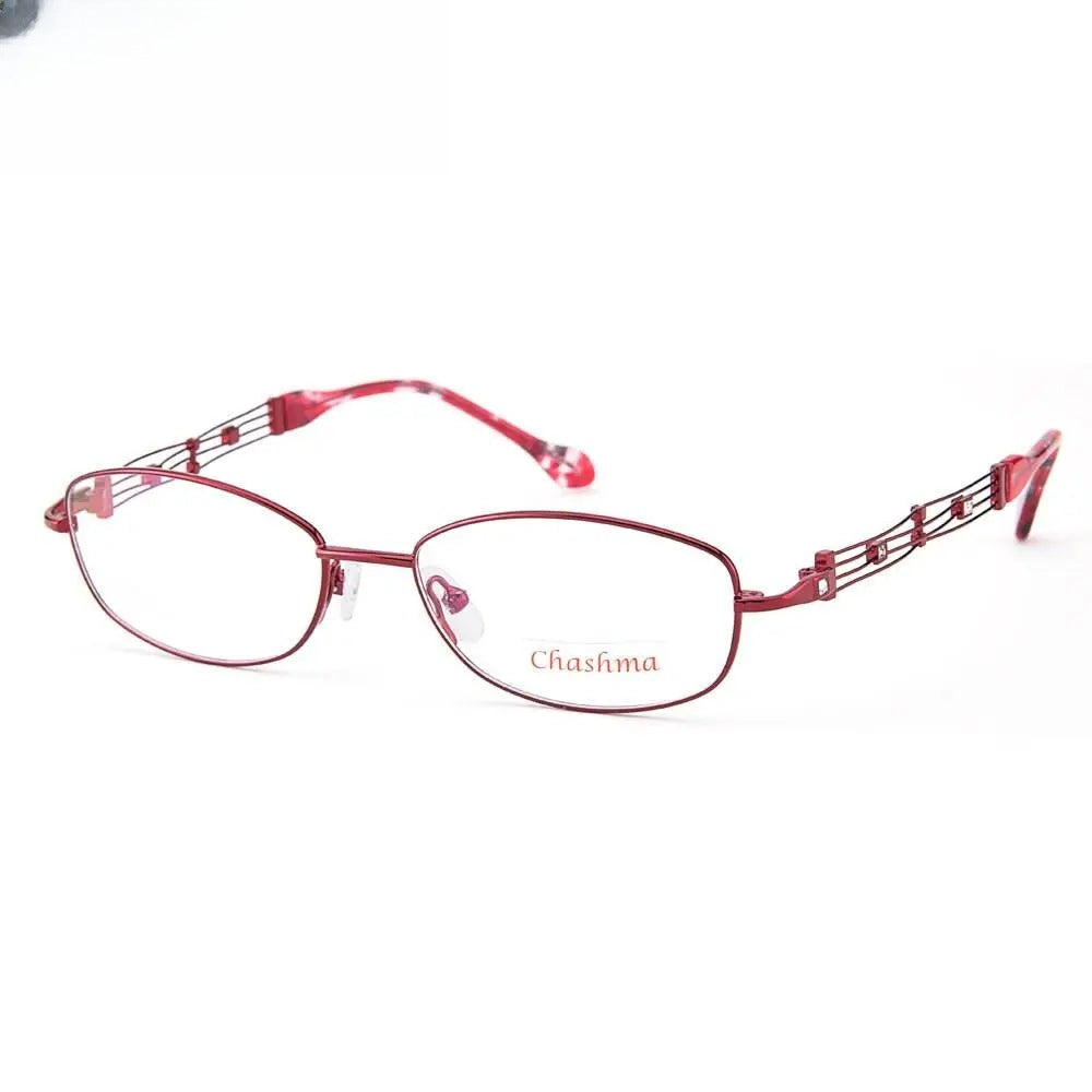 Women's Oval Full Rim Alloy Prescription Glasses 2528 — view 9 | Rx Spectacle