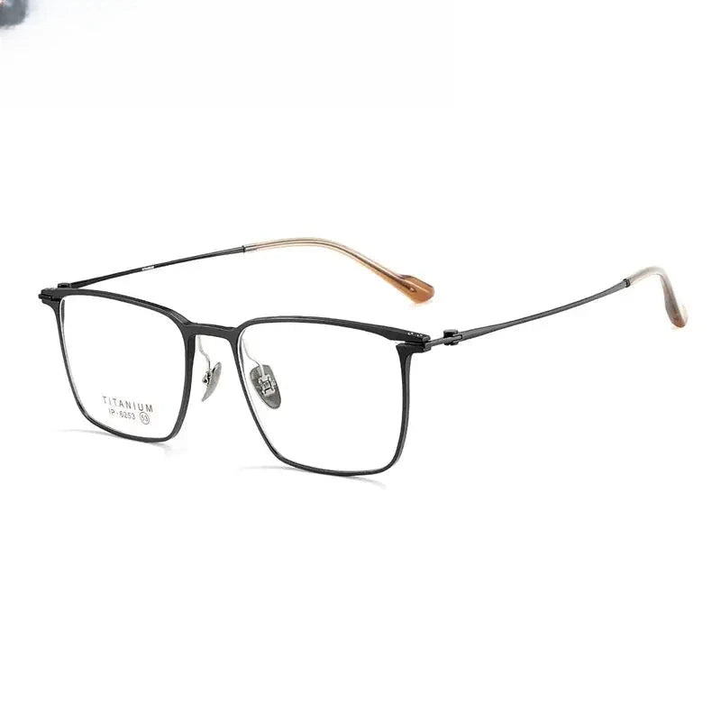 Men's Square Full Rim Titanium Prescription Glasses 616253 — view 6 | Rx Spectacle