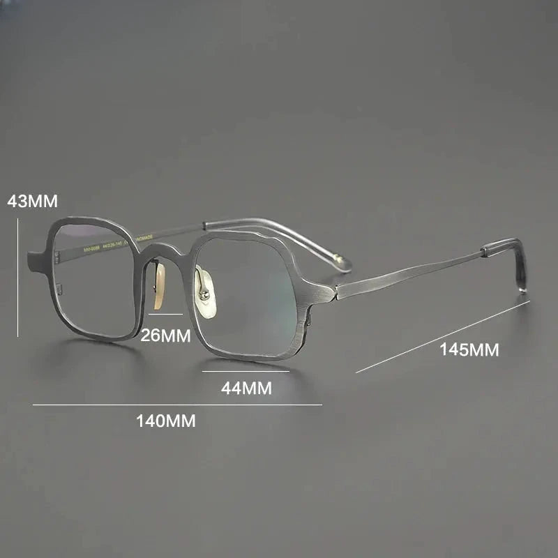 Unisex Irregular Full Rim Titanium Prescription Glasses 670086 — view 2 | Rx Spectacle