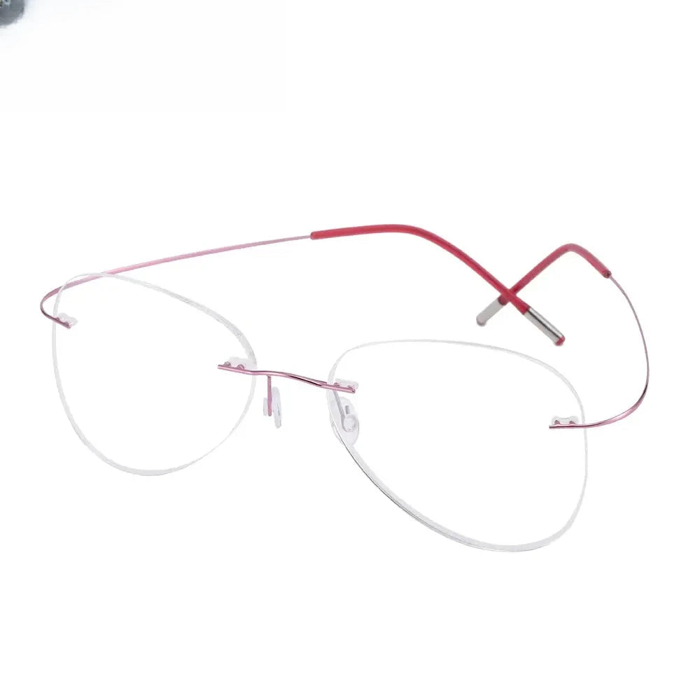 Unisex Oval Rimless Titanium Prescription Glasses 200024 — view 7 | Rx Spectacle