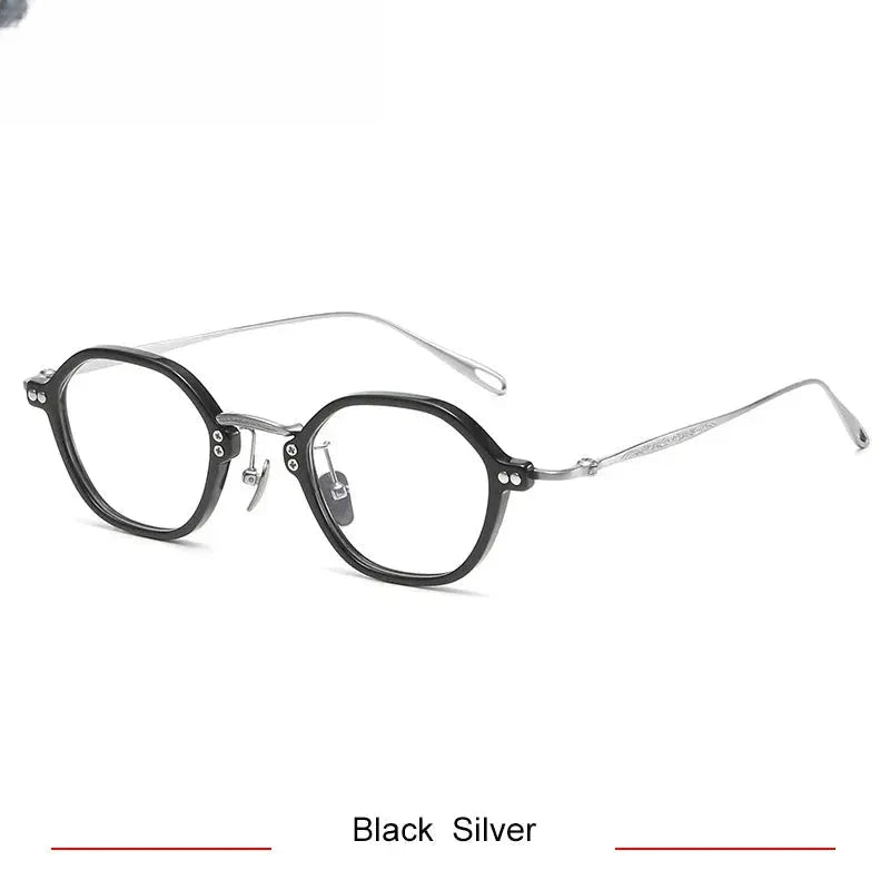 Unisex Polygon Full Rim Titanium Prescription Glasses 35957 — view 5 | Rx Spectacle