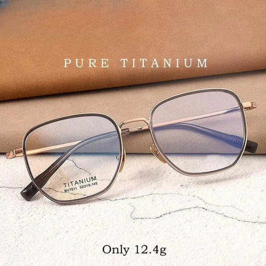 Unisex Square Full Rim Titanium Prescription Glasses Bv7011b — view 1 | Rx Spectacle