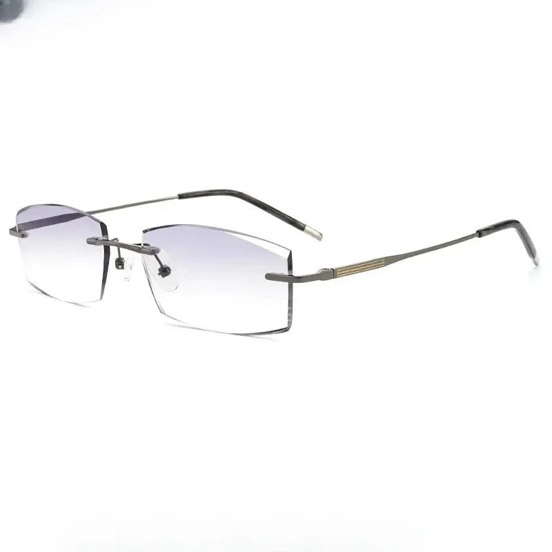 Men's Square Rimless Titanium Prescription Glasses 369012 — view 3 | Rx Spectacle