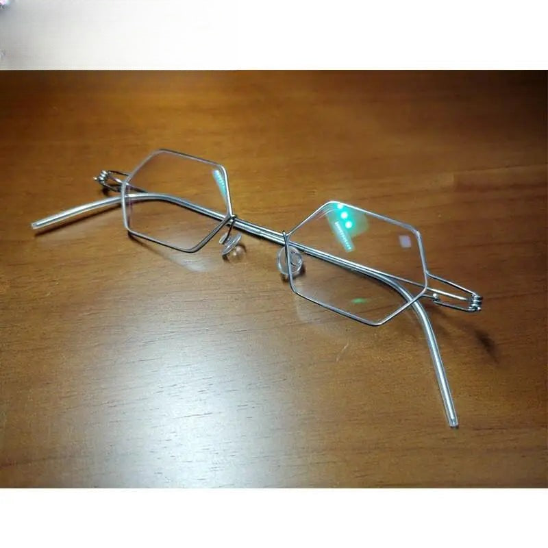 Unisex Polygon Full Rim Stainless Steel Prescription Glasses Y002 — view 1 | Rx Spectacle