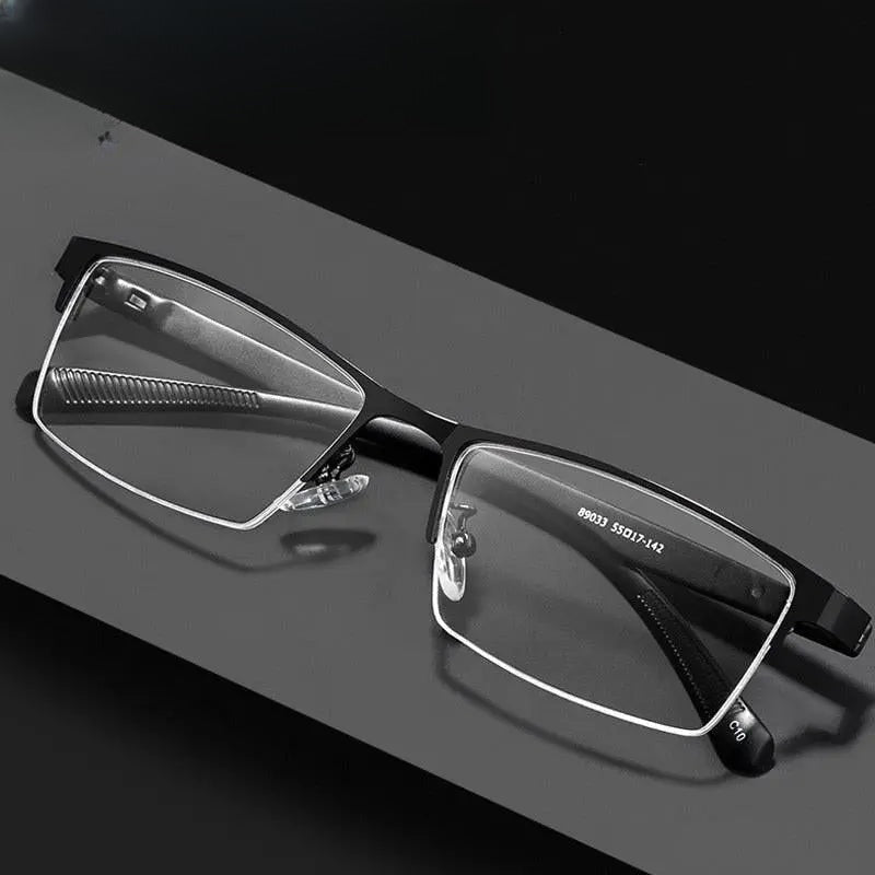 Men's Semi-Rimless Alloy Prescription Glasses 89033 — view 1 | Rx Spectacle