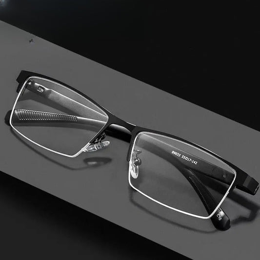 Men's Semi-Rimless Alloy Prescription Glasses 89033 — view 1 | Rx Spectacle