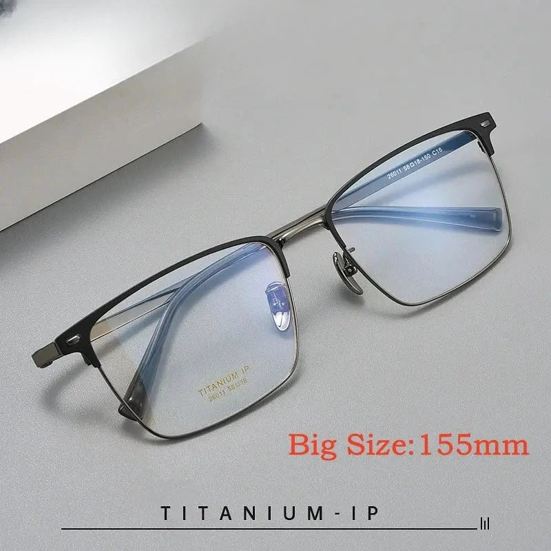 Men's Square Full Rim Titanium Oversized Prescription Glasses 260117 — view 1 | Rx Spectacle