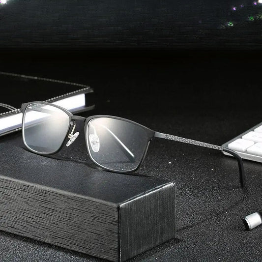 Men's Square Full Rim Alloy Prescription Glasses P6266 — view 1 | Rx Spectacle