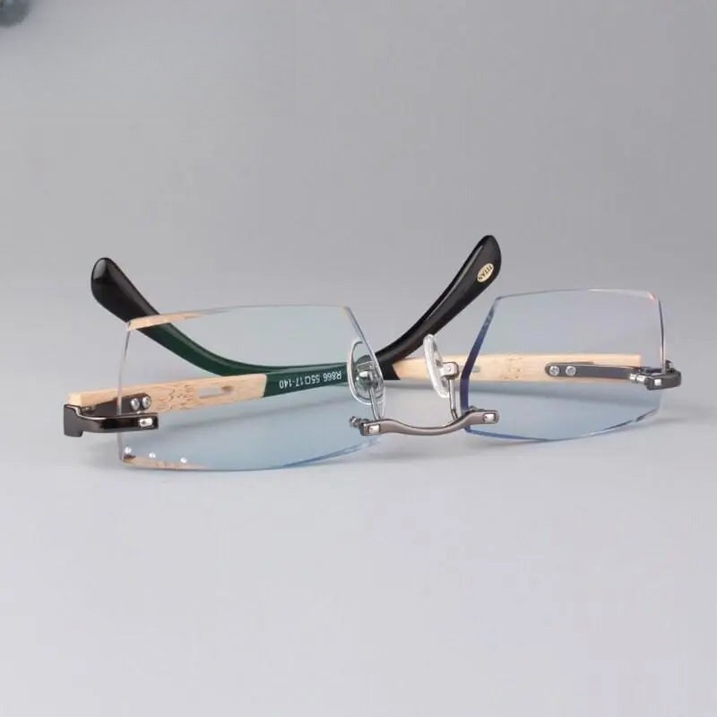 Men's Square Rimless Titanium Prescription Glasses 886 — view 3 | Rx Spectacle