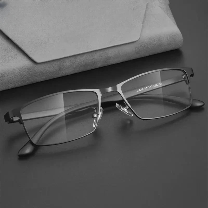 Unisex Square Full Rim Alloy Reading Glasses 56198 — view 1 | Rx Spectacle