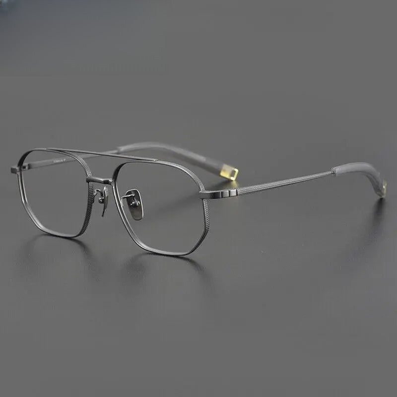 Unisex Round Full Rim Titanium Double Bridge Prescription Glasses Gxyj900 — view 2 | Rx Spectacle