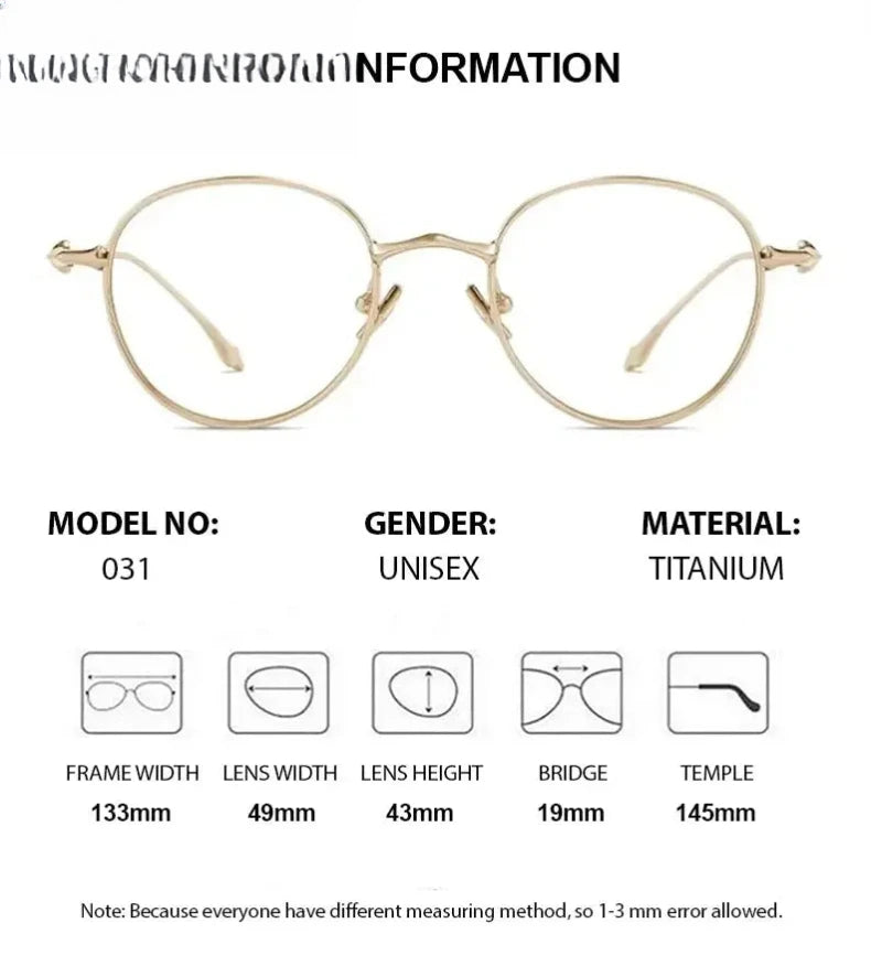Women's Oval Full Rim Titanium Prescription Glasses 72031 — view 2 | Rx Spectacle