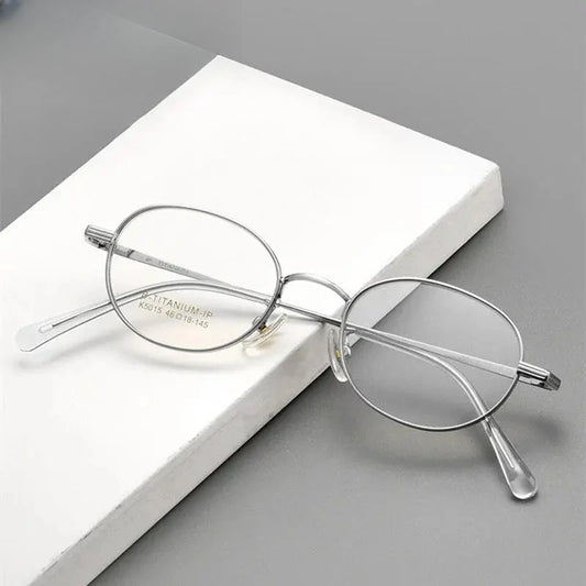 Unisex Round Full Rim Titanium Prescription Glasses 5015 — view 1 | Rx Spectacle