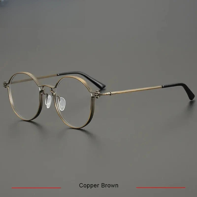 Men's Oval Full Rim Titanium Prescription Glasses 15896 — view 6 | Rx Spectacle