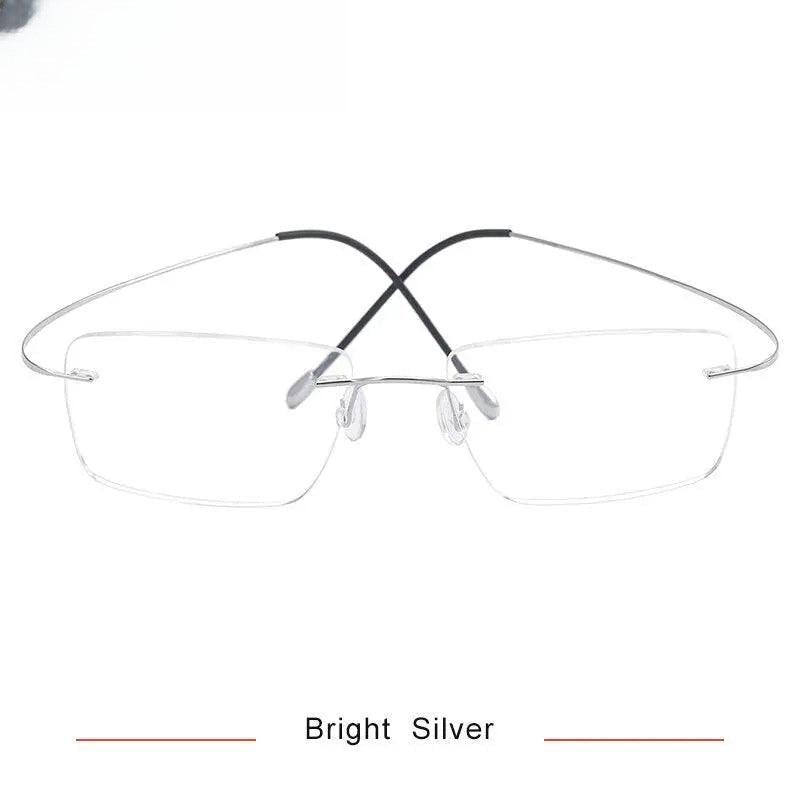 Men's Square Rimless Titanium Prescription Glasses Kr6064 — view 8 | Rx Spectacle