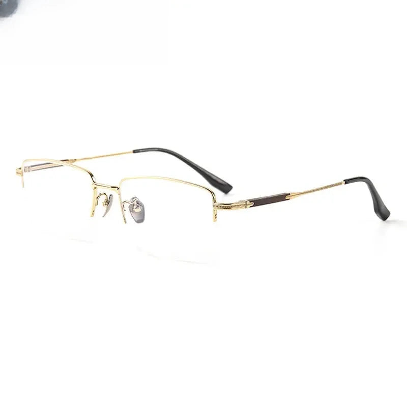 Men's Square Semi-Rimless Titanium Prescription Glasses 401605 — view 4 | Rx Spectacle