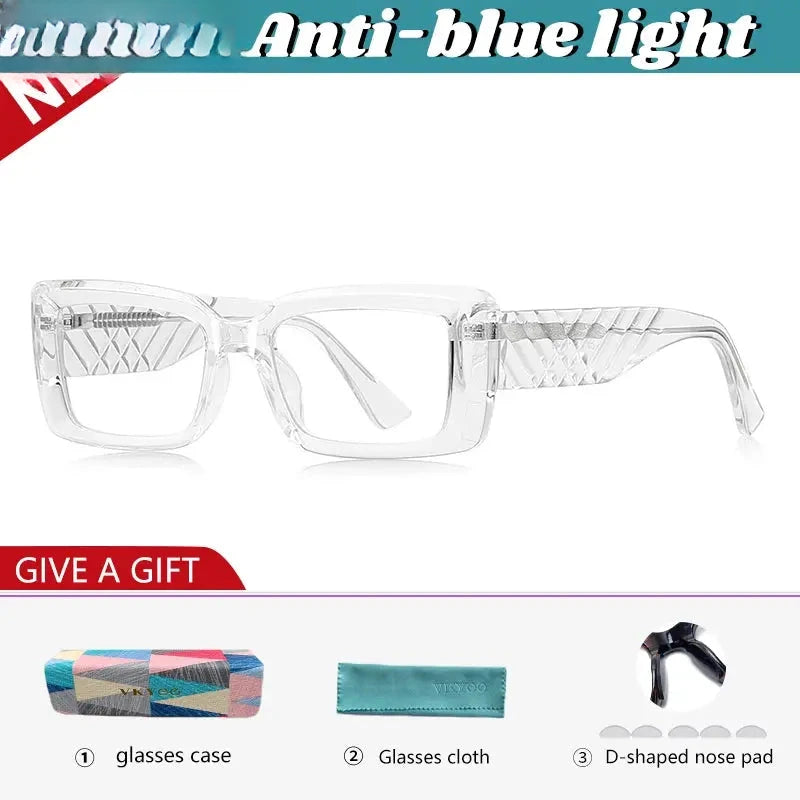 Women's Rectangular Full Rim Titanium Prescription Glasses 512247 — view 8 | Rx Spectacle