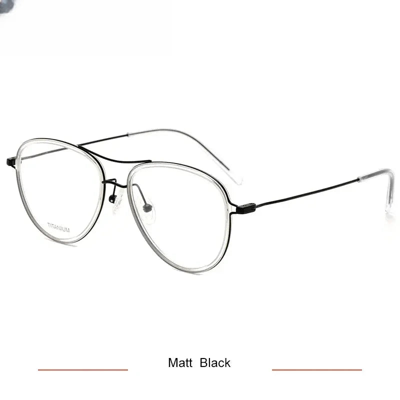 Women's Oval Full Rim Titanium Double Bridge Prescription Glasses 316043 — view 7 | Rx Spectacle