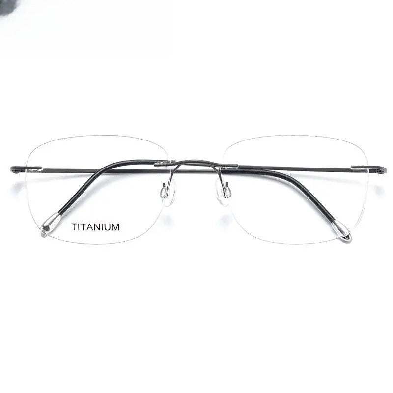 Unisex Square Rimless Titanium Prescription Glasses Kr6010 — view 13 | Rx Spectacle